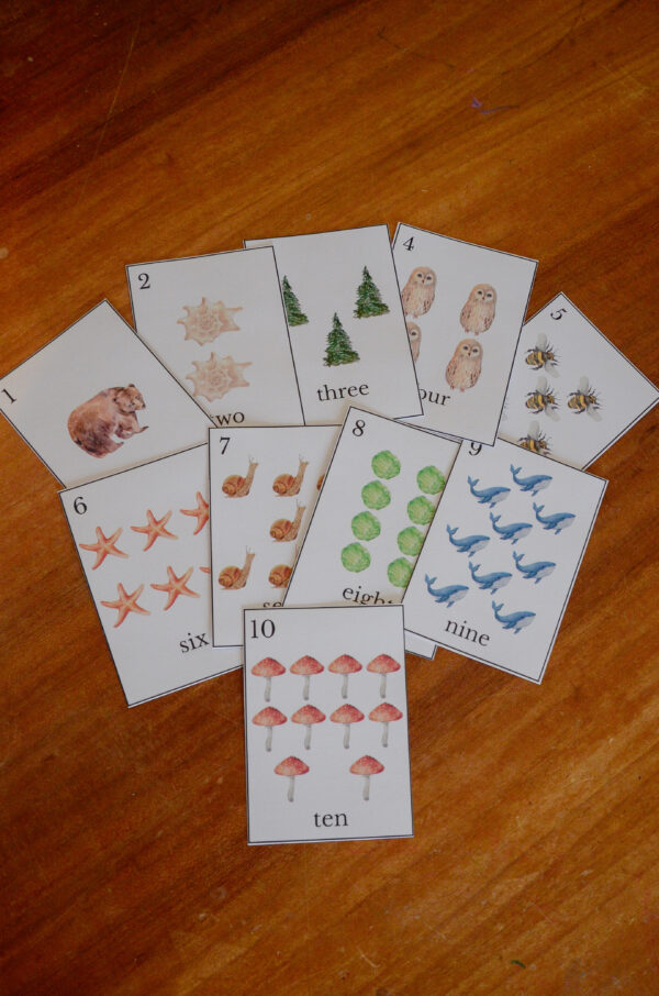 Watercolor Number Cards